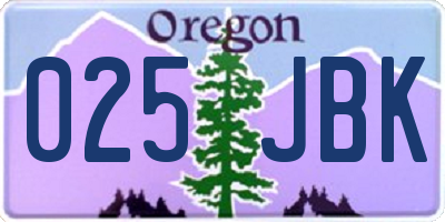 OR license plate 025JBK