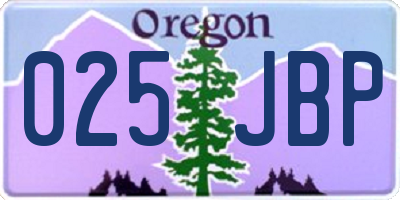 OR license plate 025JBP