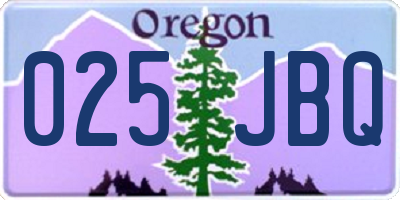 OR license plate 025JBQ