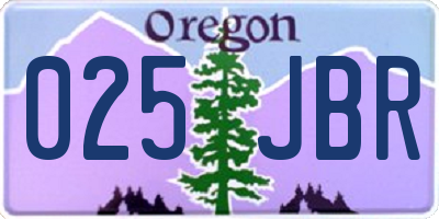 OR license plate 025JBR