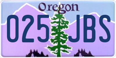 OR license plate 025JBS