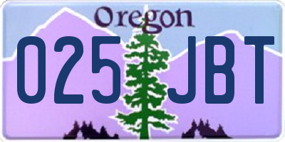 OR license plate 025JBT