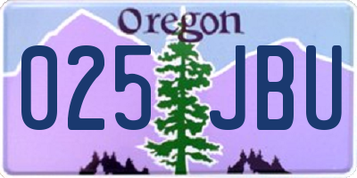 OR license plate 025JBU