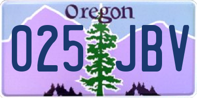 OR license plate 025JBV