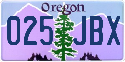 OR license plate 025JBX