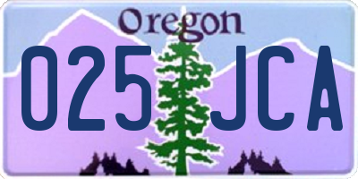OR license plate 025JCA