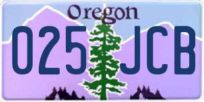 OR license plate 025JCB