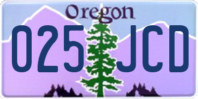 OR license plate 025JCD