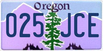 OR license plate 025JCE