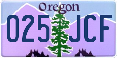 OR license plate 025JCF