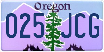 OR license plate 025JCG