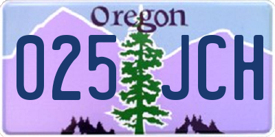 OR license plate 025JCH