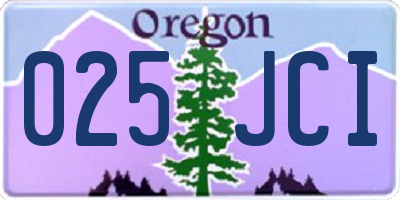 OR license plate 025JCI