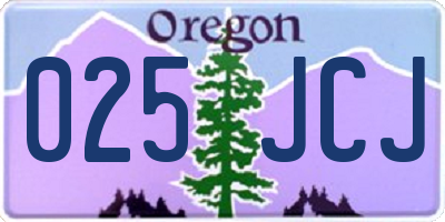 OR license plate 025JCJ
