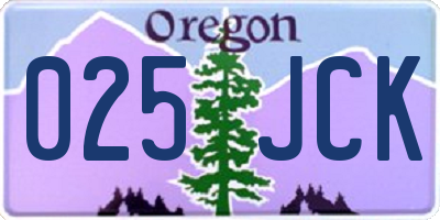 OR license plate 025JCK