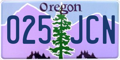 OR license plate 025JCN