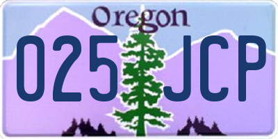 OR license plate 025JCP