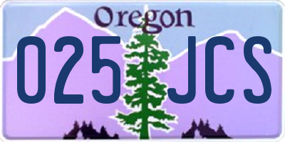 OR license plate 025JCS