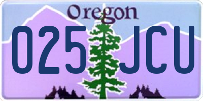 OR license plate 025JCU