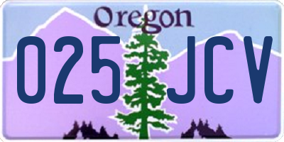 OR license plate 025JCV