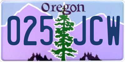OR license plate 025JCW
