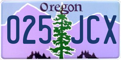 OR license plate 025JCX