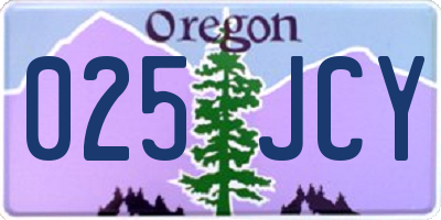 OR license plate 025JCY