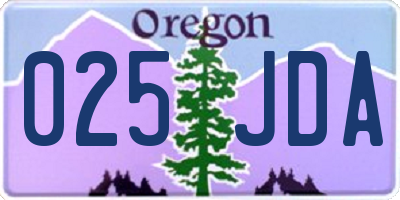 OR license plate 025JDA