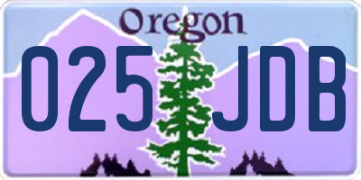 OR license plate 025JDB