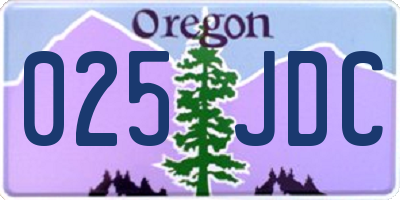 OR license plate 025JDC