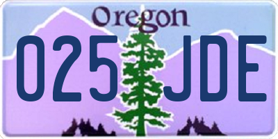 OR license plate 025JDE