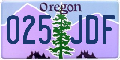 OR license plate 025JDF