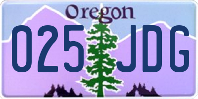 OR license plate 025JDG