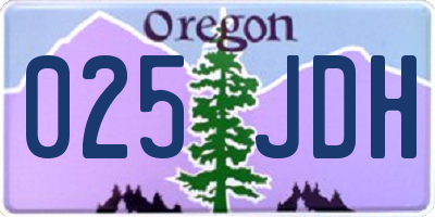 OR license plate 025JDH