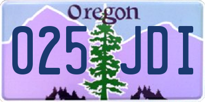 OR license plate 025JDI