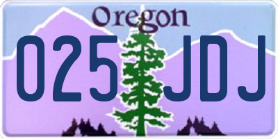 OR license plate 025JDJ