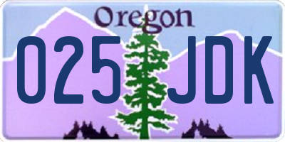 OR license plate 025JDK