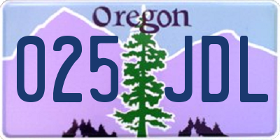 OR license plate 025JDL