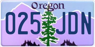 OR license plate 025JDN