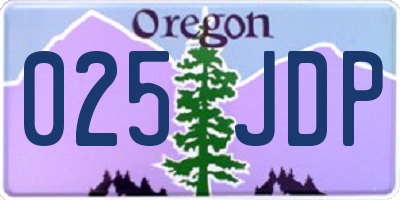 OR license plate 025JDP