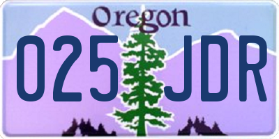 OR license plate 025JDR