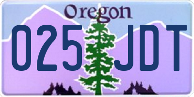 OR license plate 025JDT