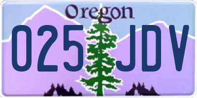 OR license plate 025JDV