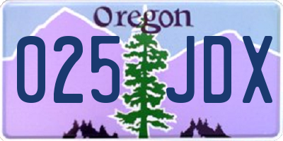 OR license plate 025JDX