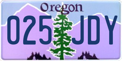 OR license plate 025JDY