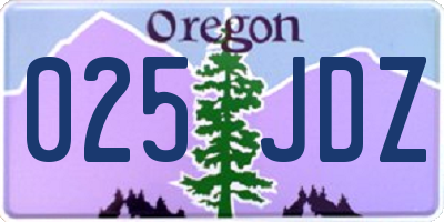 OR license plate 025JDZ