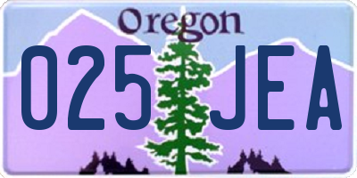 OR license plate 025JEA