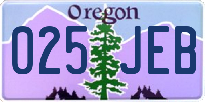 OR license plate 025JEB