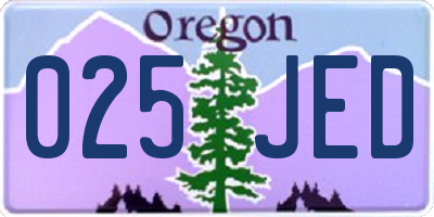 OR license plate 025JED
