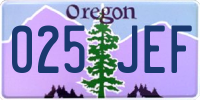OR license plate 025JEF